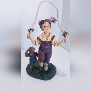 VTG, Boyds Bears DollStone Purple and Yellow Taylor W/ Jumper Playtime # 3563